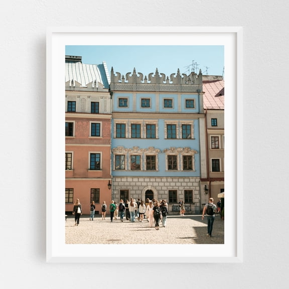 Old Town Streets, Lublin 08 - Lublin Lubelskie Poland Photography Architecture Street Photography City Travel Poster Vintage White Framed Wall Art Print 6 x 8 inches