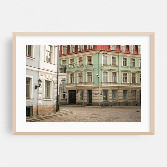 Old Town Streets, Riga 03 - Riga Latvia Photography Architecture City Street Photography Vintage Scenic Cityscape Travel Poster Oak Framed Wall Art Print 5 x 7 inches