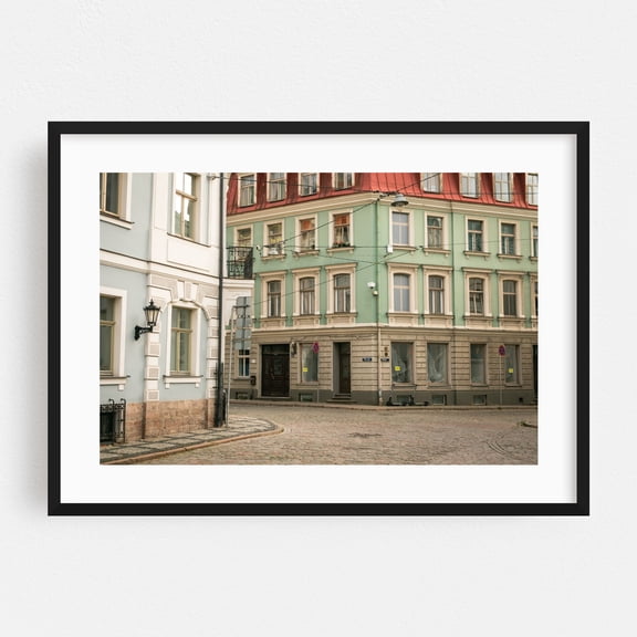 Old Town Streets, Riga 03 - Riga Riga Latvia Photography Black Framed Wall Art Print 24 x 36 inches