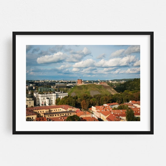 Old Town Views, Vilnius 03 - Vilnius Lithuania Photography Cityscape Architecture Landscape Scenic Autumn Travel Poster Skyline Black Framed Wall Art Print 5 x 7 inches