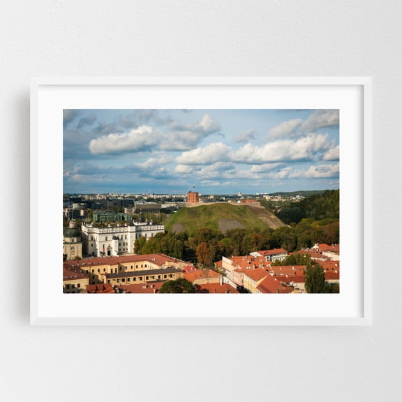 Old Town Views, Vilnius 03 - Vilnius Lithuania Photography Cityscape Architecture Landscape Scenic Autumn Travel Poster Skyline White Framed Wall Art Print 5 x 7 inches