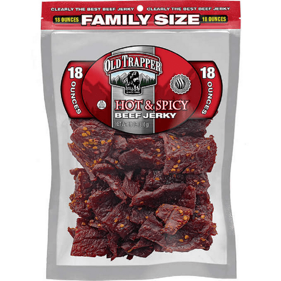 Old Trapper 28521T Family Size Spicy Beef Jerky, 18 oz.