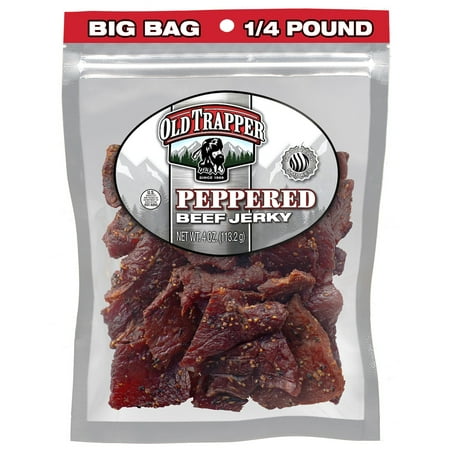 Old Trapper Beef Jerky, Peppered, 4 oz