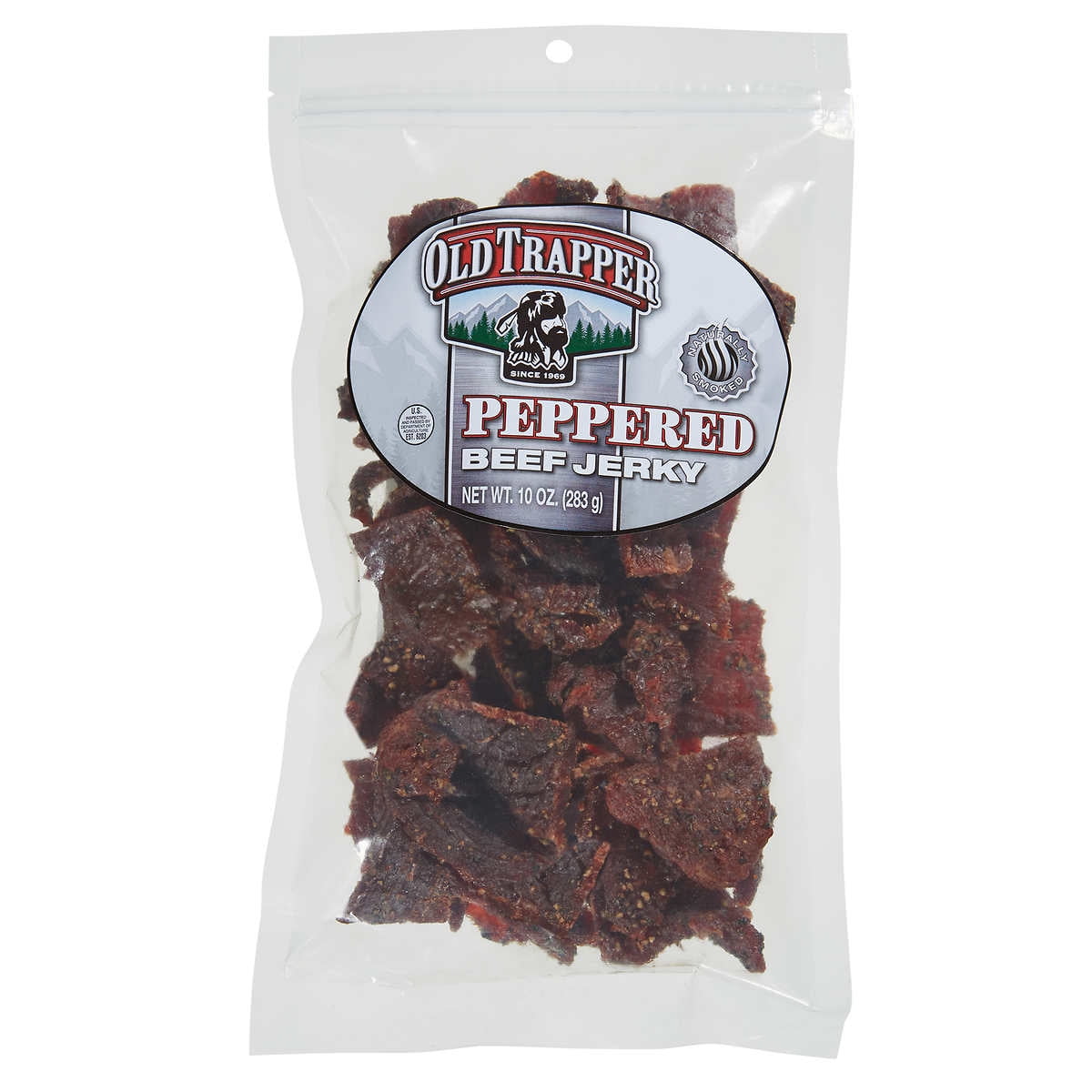 Old Trapper Beef Jerky, Peppered, Hot & Spicy 10 oz