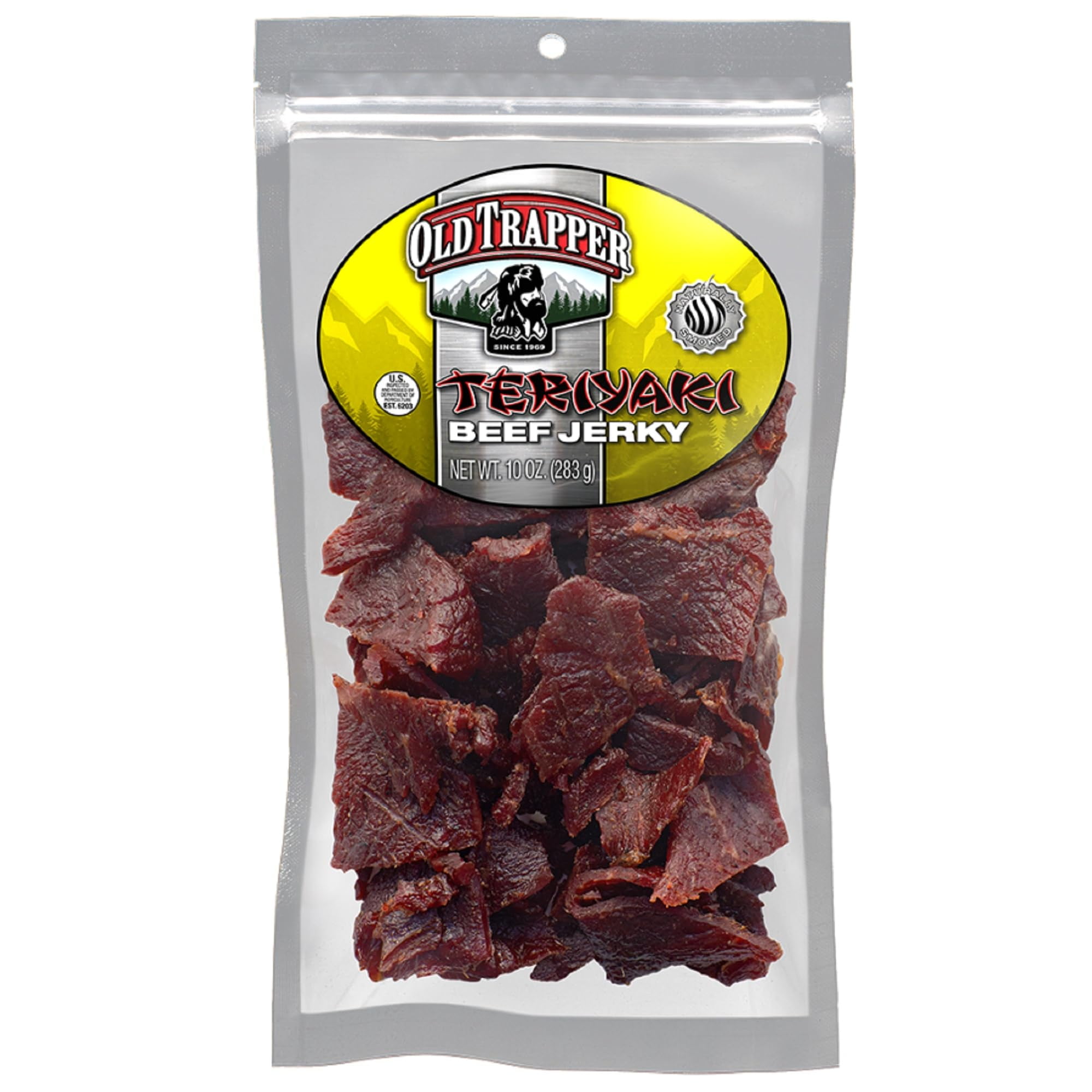 Old Trapper Beef Jerky, Teriyaki MDA05&nbsp;10-Ounce Individual Pack, Tender Meat Snack for Lunches or Between Meals, 11 Grams of Protein, Zero Grams of Fat, and 70 Calories per Ounce (Pack of One)
