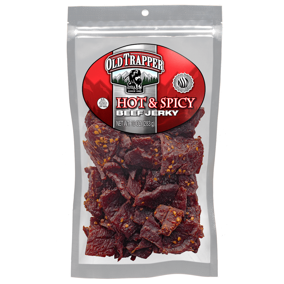 Old Trapper Hot Beef Jerky 10oz Resealable Bag
