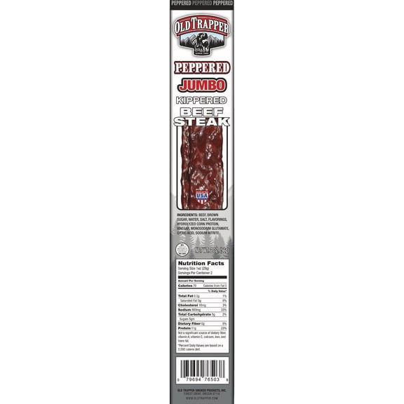 Old Trapper Jumbo Kippered Beef Steak Jerky - Pack of 2