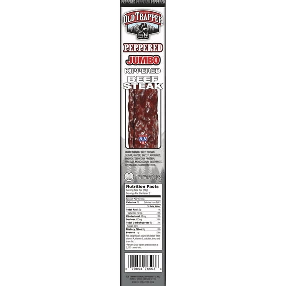 Old Trapper Jumbo Kippered Beef Steak Jerky - Pack of 4