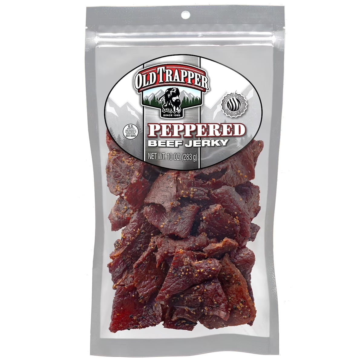 Old Trapper Peppered Beef Jerky 10oz Resealable Bag