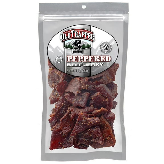 Old Trapper Peppered Beef Jerky 10oz Resealable Bag
