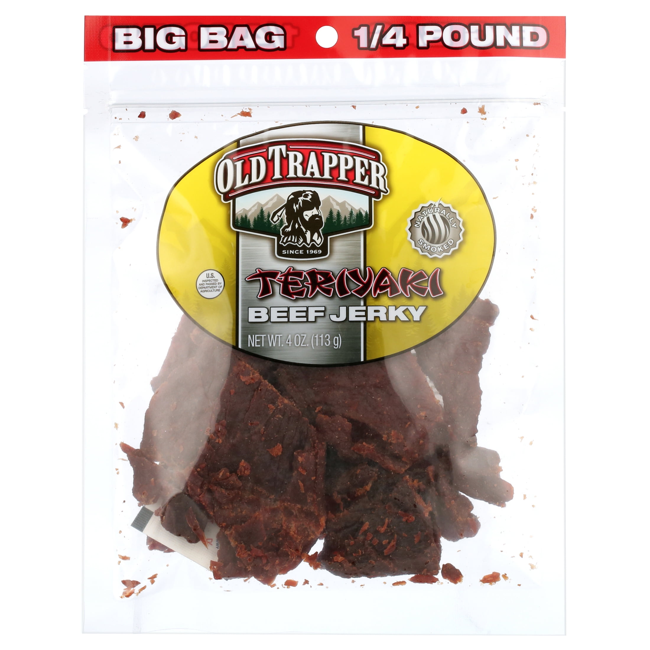 Old Trapper Teriyaki Beef Jerky, 4 oz Bag