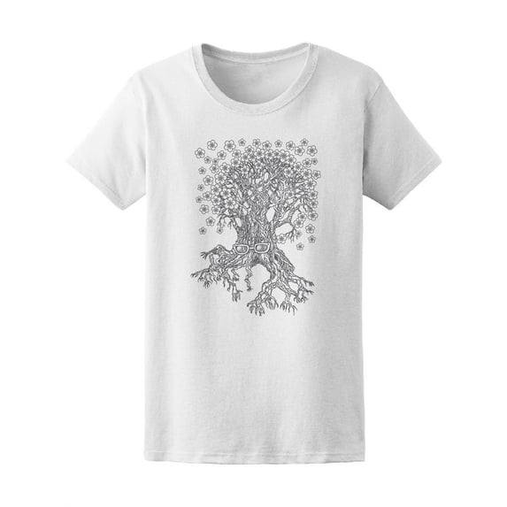 Old Tree In Glasses Sketch Tee Women's -Image by Shutterstock