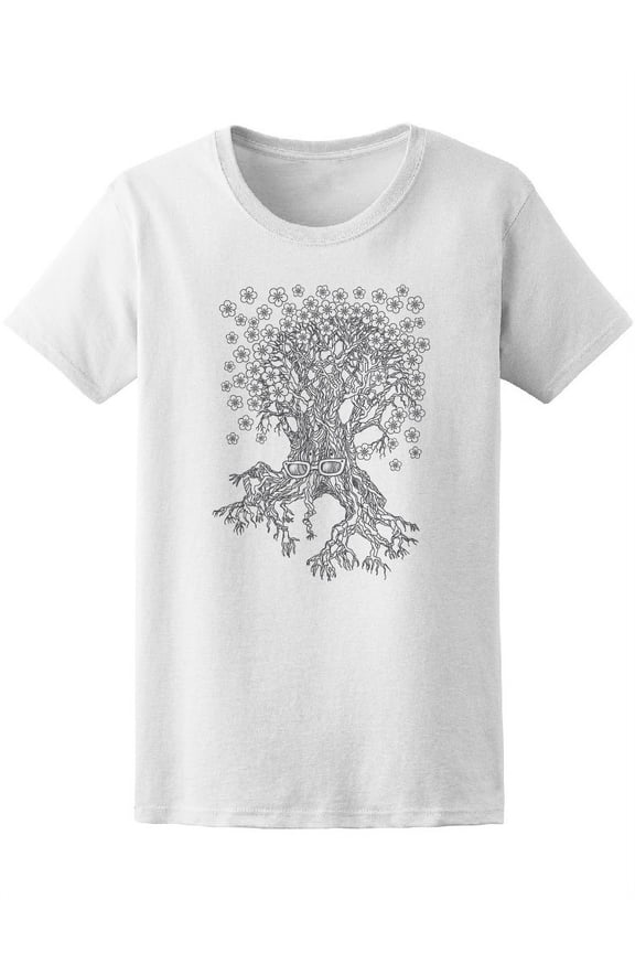 Old Tree In Glasses Sketch Tee Women's -Image by Shutterstock