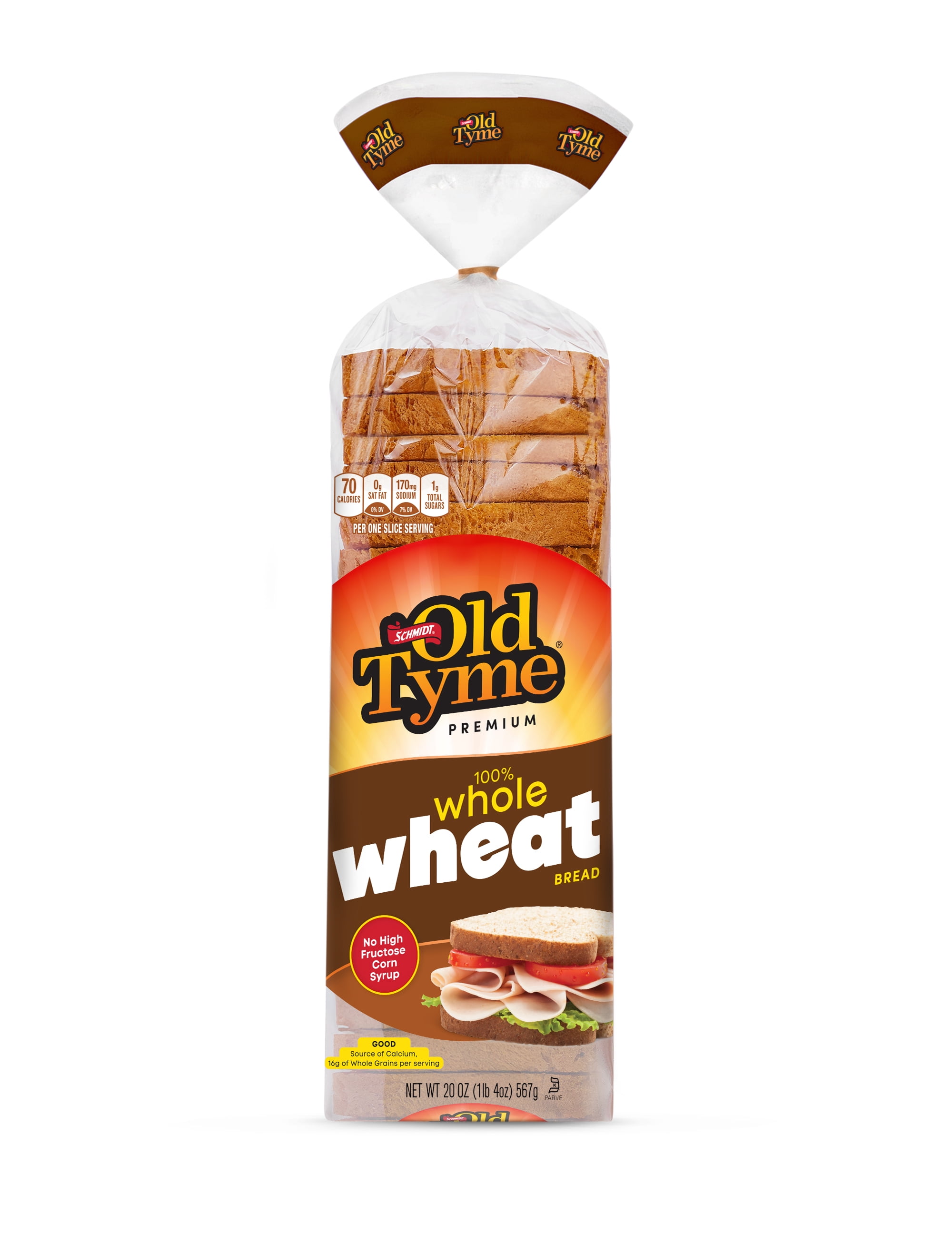 Schmidt Old Tyme 100% Whole Wheat Bread, 20 oz, Freshly Baked
