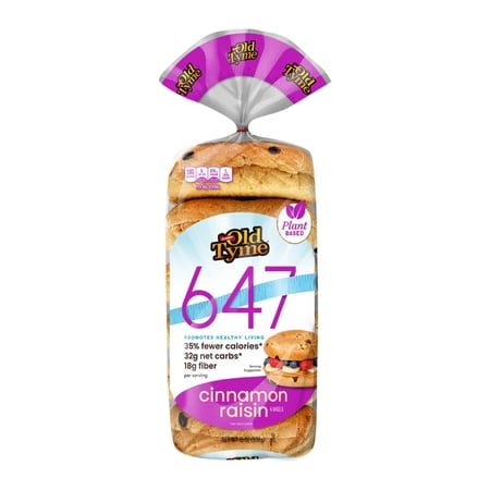 Schmidt Old Tyme 647 Cinnamon Raisin Bagels - Low Fat, High Fiber, Soft Texture, 19 oz