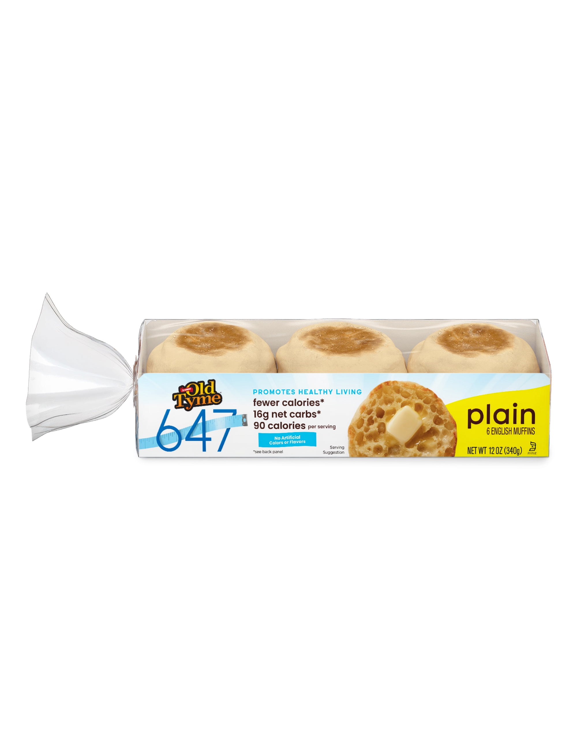 Schmidt Old Tyme 647 Low-Calorie Soft Texture English Muffins, 6 Count