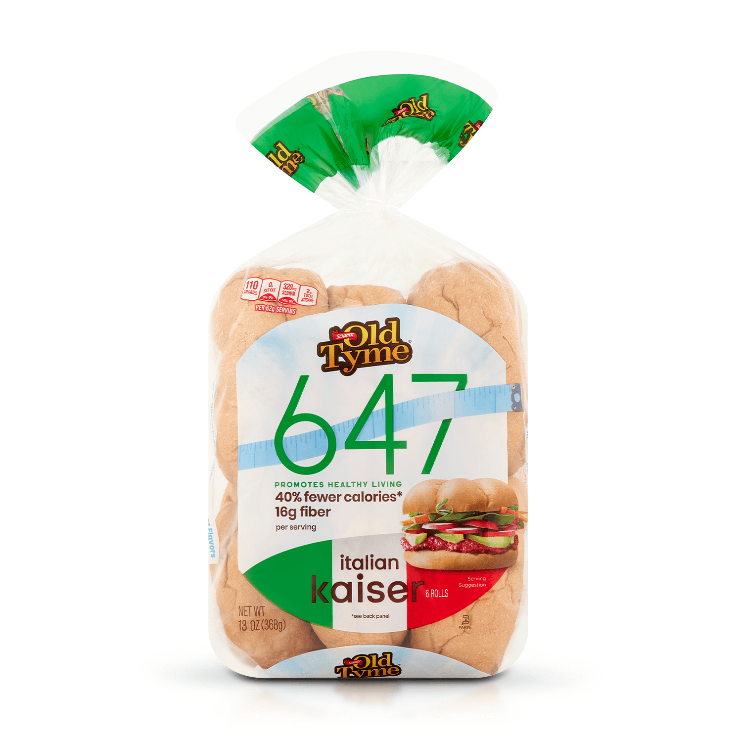 Old Tyme 647 White Italian Kaiser Rolls 6 Count, 13 oz