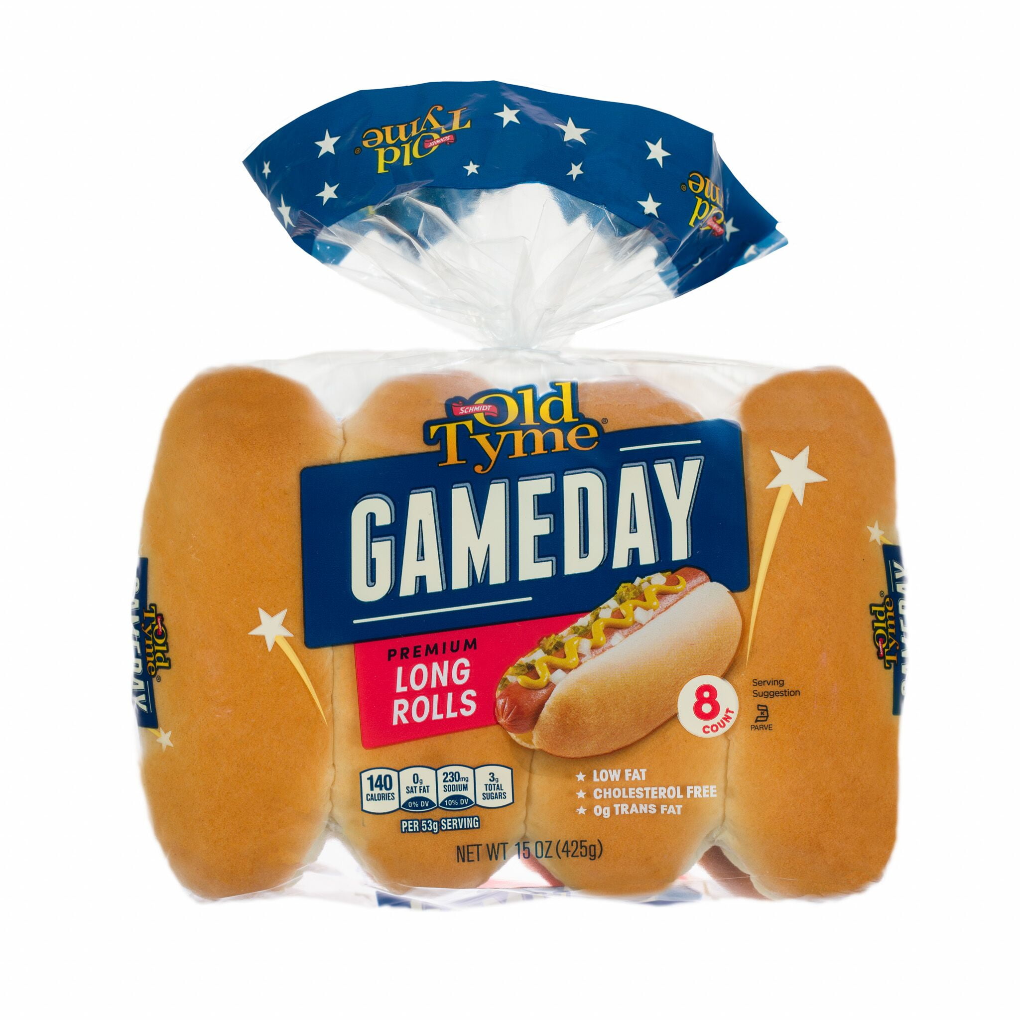 Old Tyme GameDay White Long Hot Dog Rolls, 8's, 15 oz