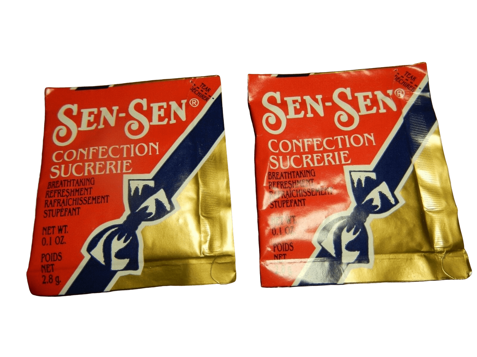Old VINTAGE candy SEN SEN mints licorice breath freshener 2 PACKETs ONLY SenSen