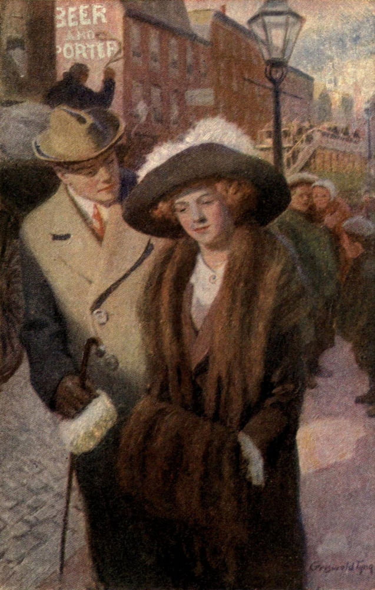 Old Valentines 1914 Couple Canvas Art - Grizwold Tyng (24 x 36)