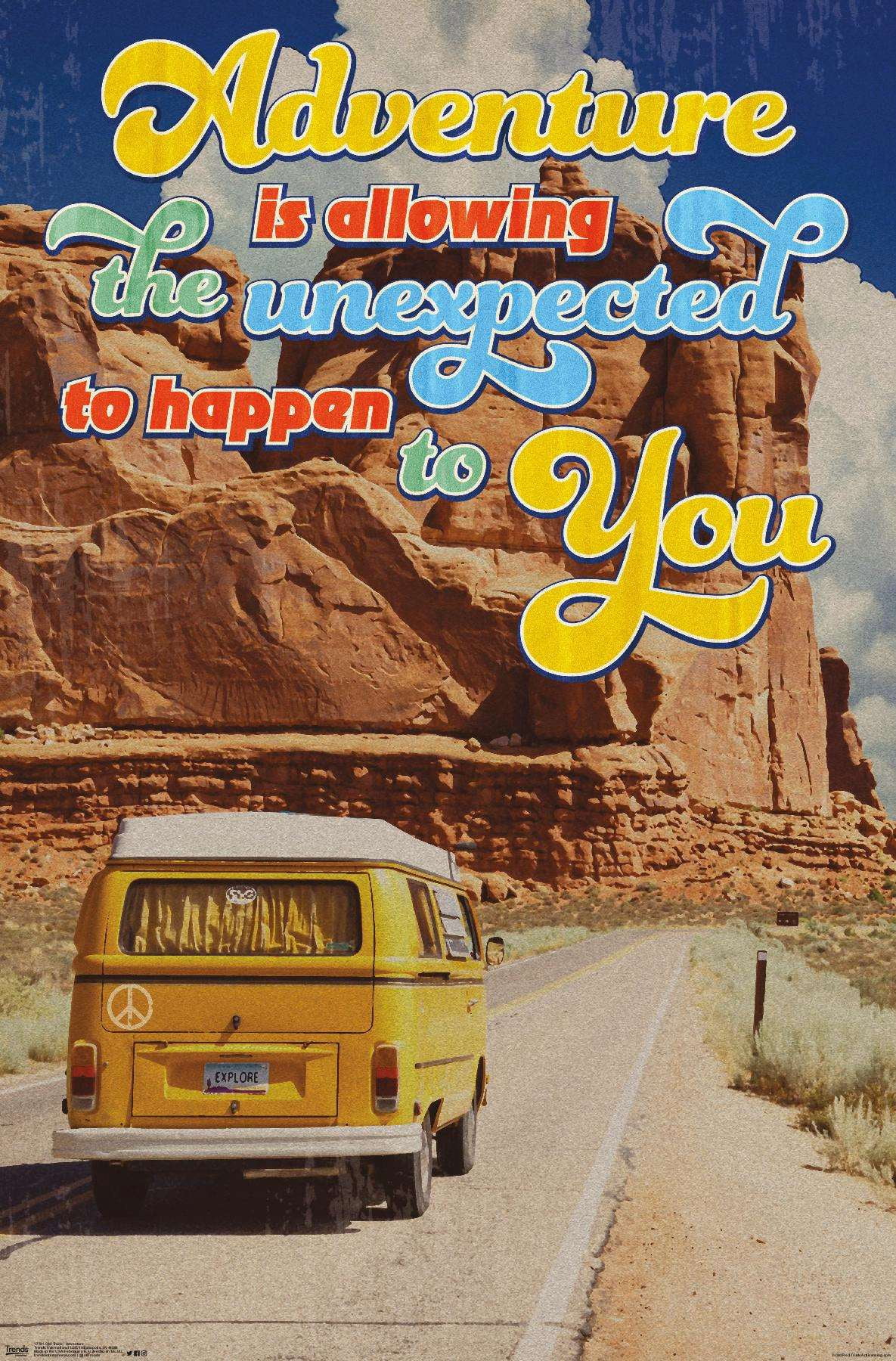 Old Van - Adventure Is Allowing The Unexpected Wall Poster, 14.725" x 22.375"