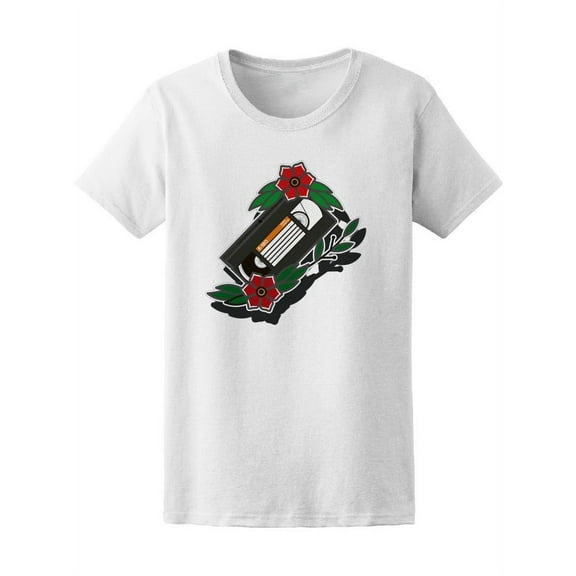 Old Videotape Tropical Flowers Tee Women's -Image by Shutterstock