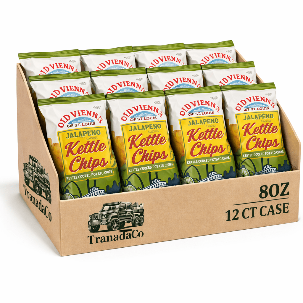 Old Vienna Jalapeno Flavored Kettle Chips, 8 oz Bags (Case of 12) - Sold by Tranadaco (Authorized Seller)