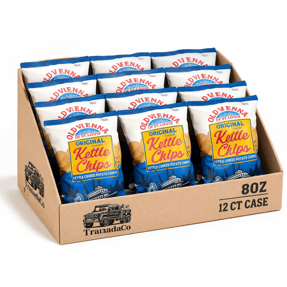 Old Vienna Original Flavored Kettle Chips, 8 oz Bags (Case of 12) - Sold by Tranadaco (Authorized Seller)