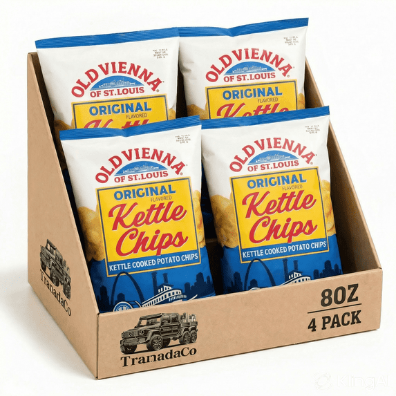 Old Vienna Original Flavored Kettle Chips, 8 oz Bags (Pack of 4) - Sold by Tranadaco (Authorized Seller)