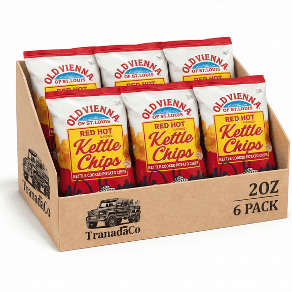 Old Vienna Red Hot Flavored Kettle Chips, 2 oz Bags (Pack of 6) - Sold by Tranadaco (Authorized Seller)