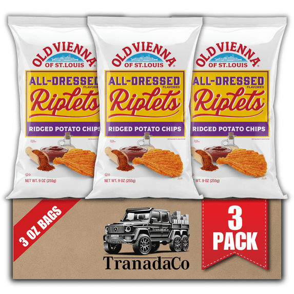 Old Vienna All Dressed Riplets Potato Chips, 3 oz Bags (Pack of 3) - Sold by Tranadaco (Authorized Seller)
