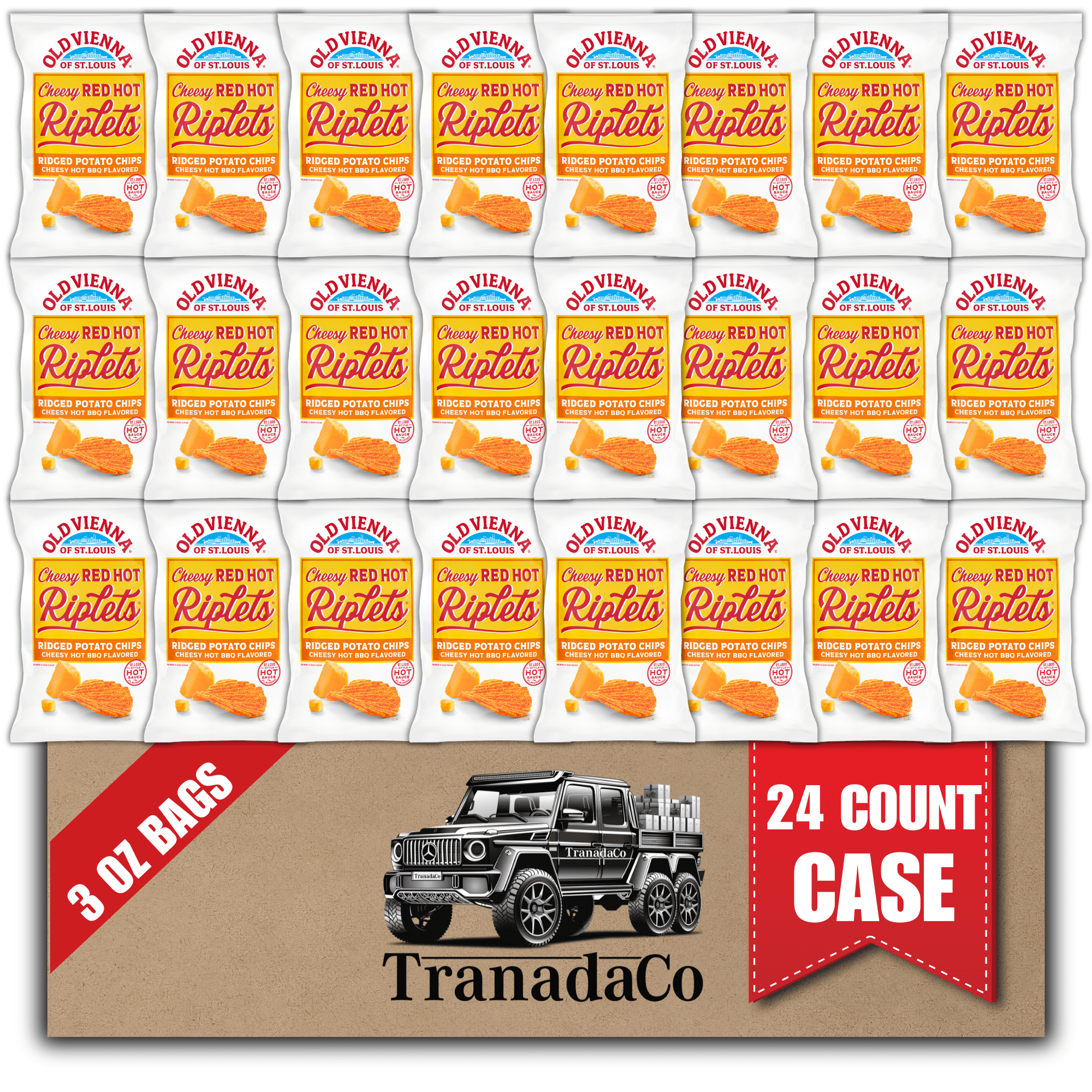 Old Vienna of St. Louis Cheesy Red Hot Riplets Ridged Potato Chips 3oz ...