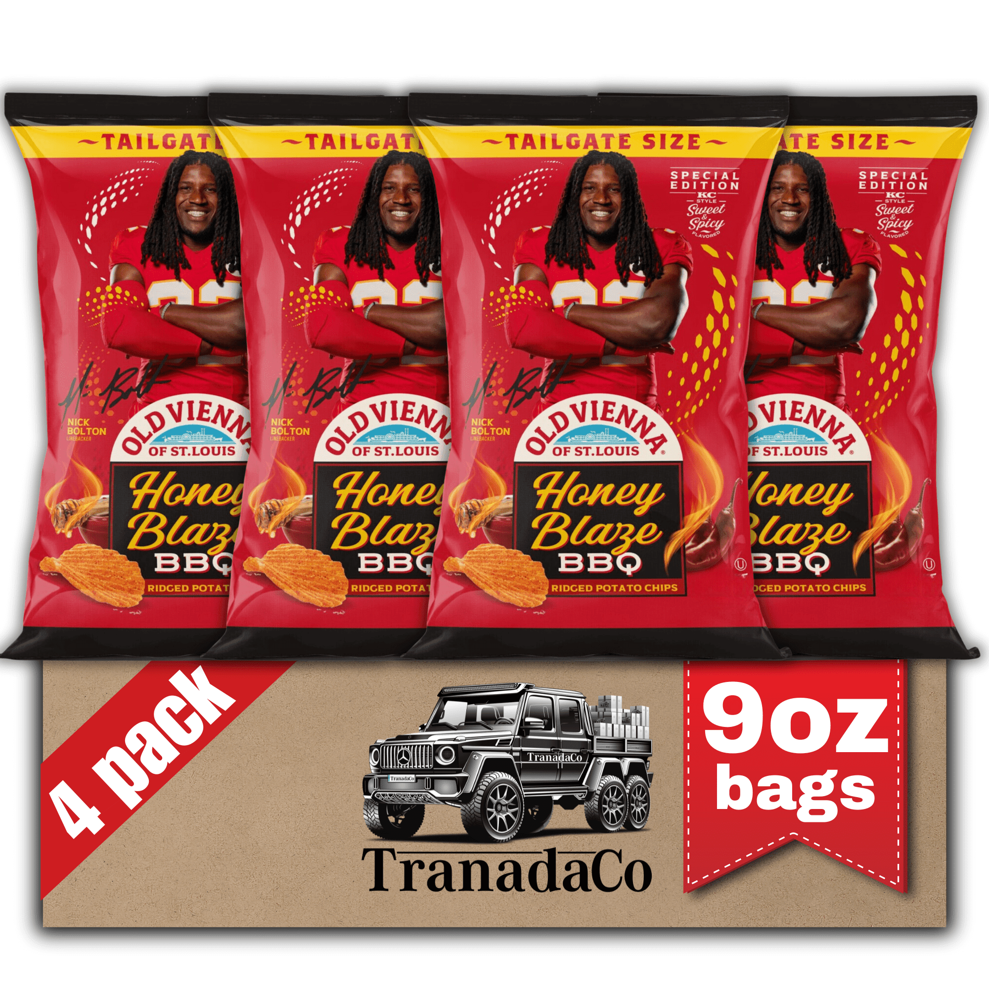 Old Vienna of St. Louis Honey Blaze BBQ Ridged Potato Chips 9oz
