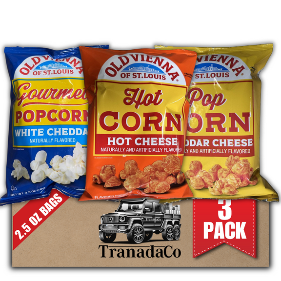 Old Vienna of St. Louis Popcorn Variety 2.5oz Bags, 3-Pack Assorted Flavors Snack (by TranadaCo)