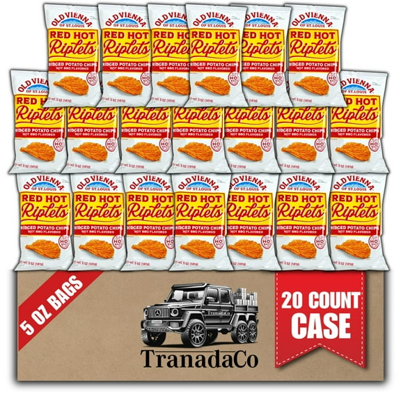 Old Vienna of St. Louis Red Hot Riplets Hot BBQ Chips 5oz Bags (Pack of 20) by TranadaCo