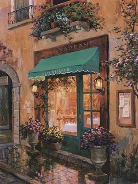 Old Village Restaurant Canvas Art - Vladimir (18 x 24)