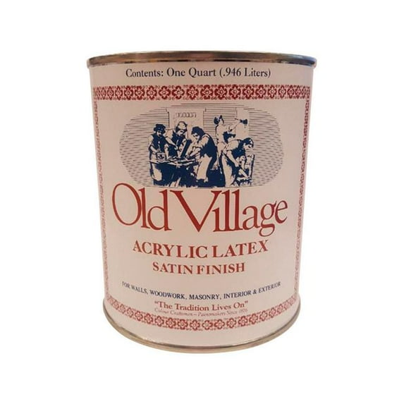 Old Village 1858513 Satin Antique Pewter Water-Based Acrylic Latex Paint, 1 qt. - Case of 4
