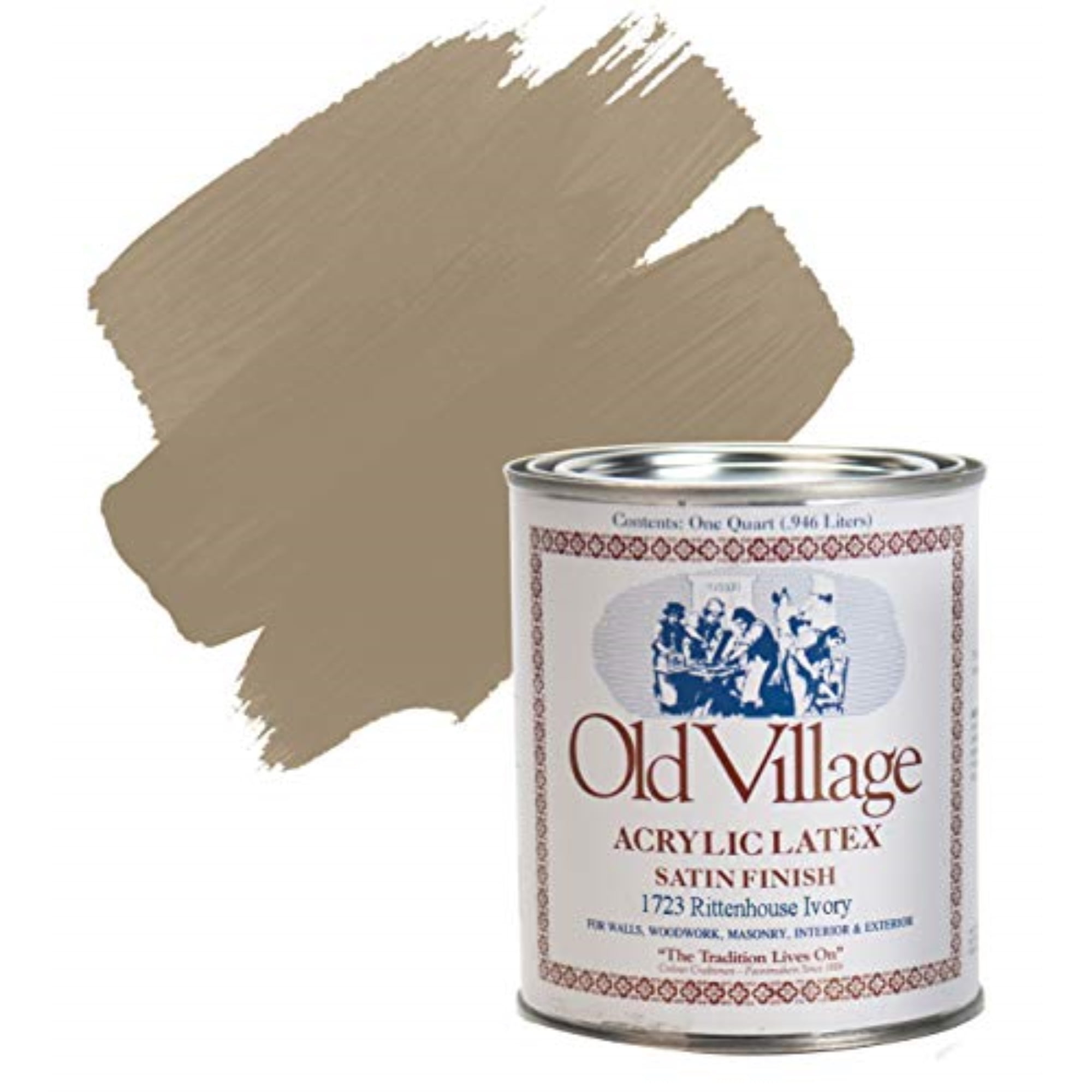 Old Village Satin Rittenhouse Ivory WaterBased Paint Exterior and