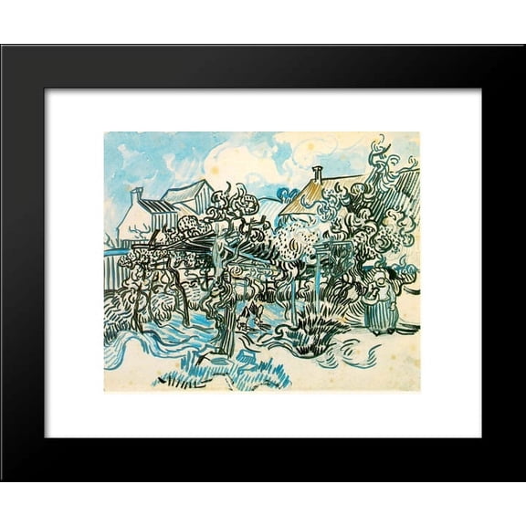 Old Vineyard with Peasant Woman 20x24 Framed Art Print by Vincent van Gogh