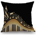 thumbnail image 1 of Old Vintage Abstract Piano and Music Note Cotton Linen Throw Pillow Case Home Decorative Cushion Cover for Sofa Couch Bedding 18x18 Inches, 1 of 5