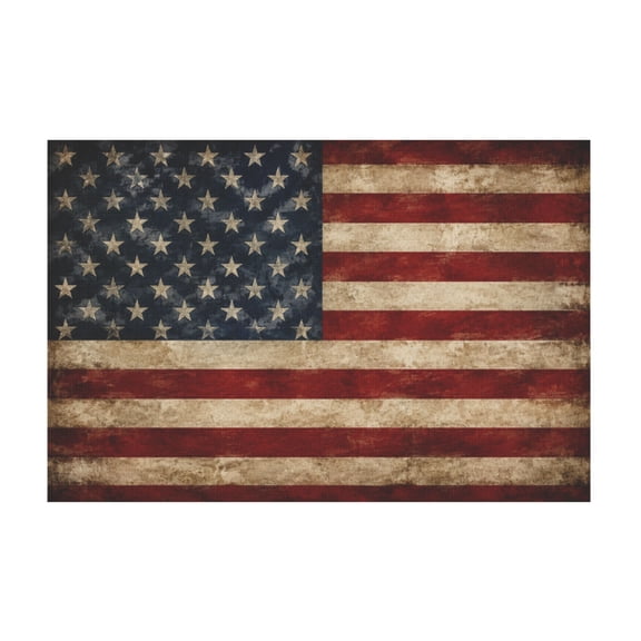 Old Vintage American Flag Canvas Wall Art for Living Room Office Home Modern Abstract Landscape Artwork 12*18in