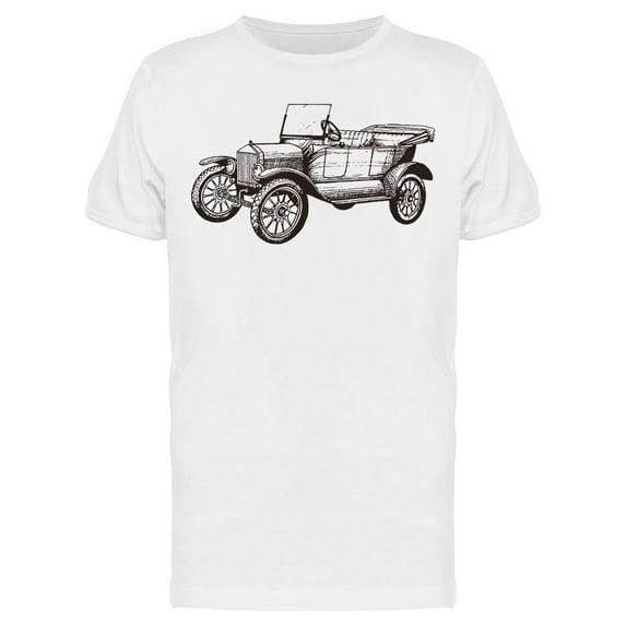Old Vintage Automobile Design T-Shirt Men -Image by Shutterstock, Male Medium