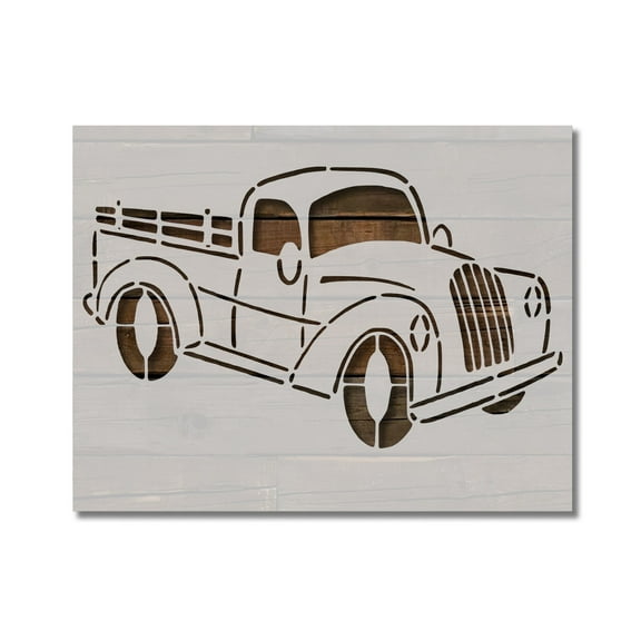Old Vintage Truck Stencil Number 2 Template Reusable 8.5 x 11 for Painting on Walls, Wood, Etc. By Stencilville