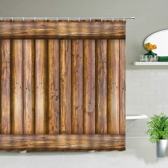 Old Vintage Wood Doors Shower Curtains for Rustic Shower Curtains Waterproof Polyester Fabric Bathroom Curtain Set with