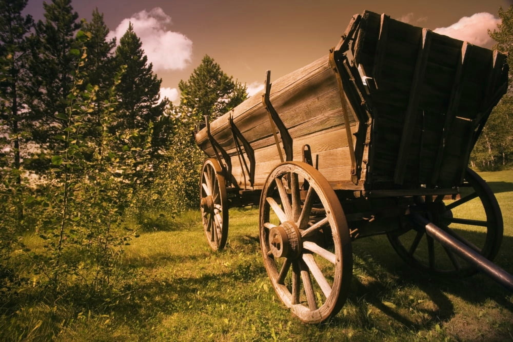 Old Wagon Canvas Art - Darren Greenwood Design Pics (18 x 12)