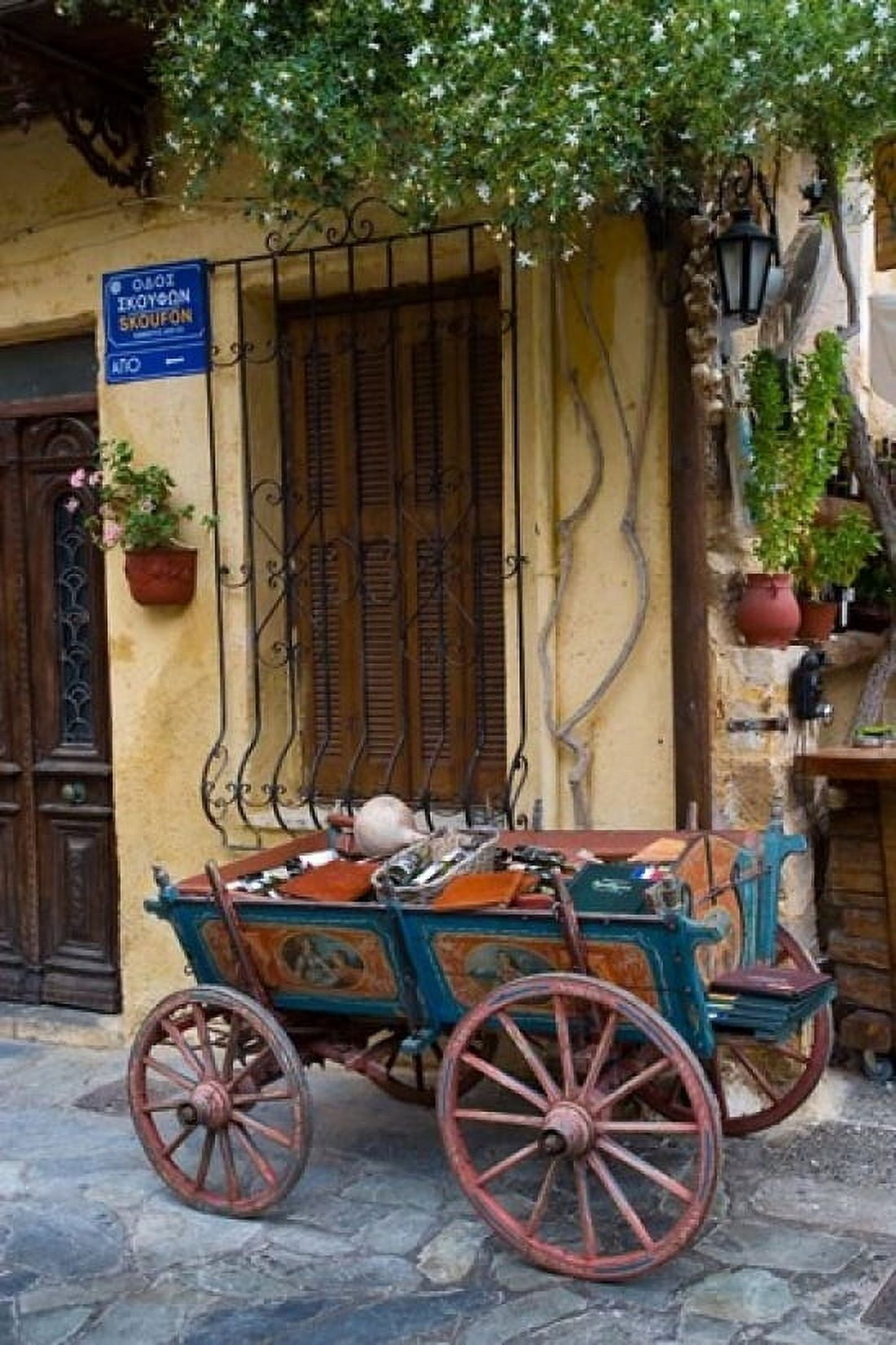 Old Wagon Cart Chania Crete Greece Canvas Art - Darrell Gulin DanitaDelimont (11 x 17)