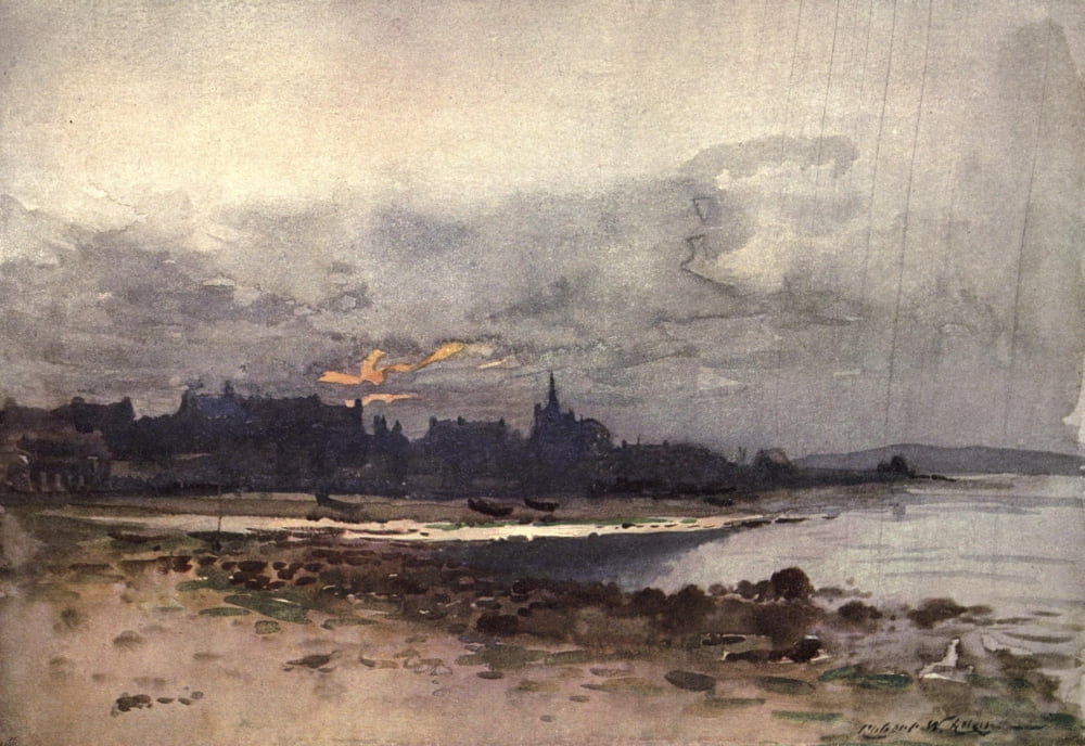 Old Water-colour Society 1905 Cromarty from East Canvas Art - Robert W Allan (18 x 24)