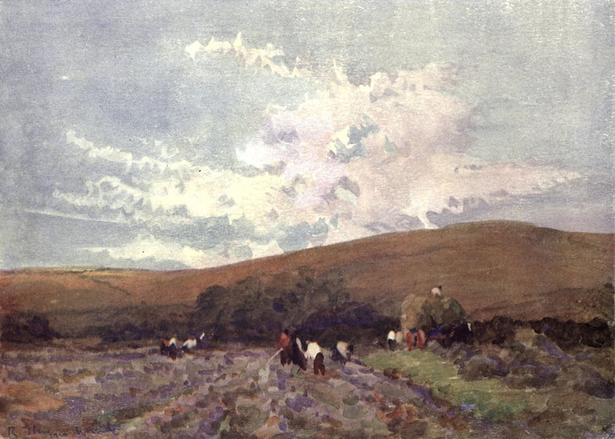 Old Water-colour Society 1905 Hayfield nr Mendips Canvas Art - R Thorne Waite (18 x 24)