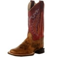 thumbnail image 1 of Old West Boots Boys   Burnt  Red Shaft Square Toe Cowboy Boot 5 Brown, 1 of 5