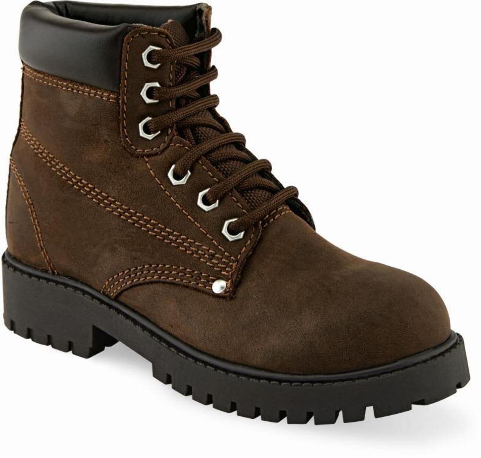 Old West Brown Children Boys Leather Work Boots 1D - Walmart.com